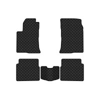 Коврики с экокожи в салон Avensis Toyota 2003-2008 2 поколение Sedan EU EVAtech  ECO Экокожа черная c черной ниткой черный кант