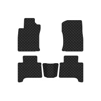 Коврики с экокожи в салон Land Cruiser Prado (120) 5 seats (Electric seats) Toyota 2002-2009 3 поколение SUV EU EVAtech  ECO Экокожа черная c черной ниткой черный кант