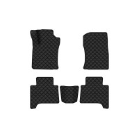 Коврики с экокожи в салон Land Cruiser Prado (120) 5 seats (Electric seats) Toyota 2002-2009 3 поколение SUV EU EVAtech  ECO Экокожа черная c черной ниткой черный кант