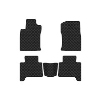 Коврики с экокожи в салон Land Cruiser Prado (120) 7 seats (Electric seats) Toyota 2002-2009 3 поколение SUV EU EVAtech  ECO Экокожа черная c черной ниткой черный кант