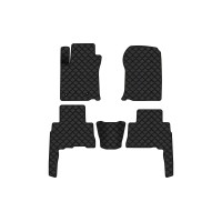 Коврики с экокожи в салон Land Cruiser Prado (150) 5 seats Restyling Toyota 2013-2023 4 поколение SUV EU EVAtech  ECO Экокожа черная c черной ниткой черный кант