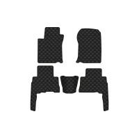 Коврики с экокожи в салон Land Cruiser Prado (150) 5 seats Restyling Toyota 2013-2023 4 поколение SUV EU EVAtech  ECO Экокожа черная c черной ниткой черный кант