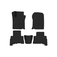 Коврики с экокожи в салон Land Cruiser Prado (150) 7 seats Restyling Toyota 2013-2023 4 поколение SUV EU EVAtech  ECO Экокожа черная c черной ниткой черный кант
