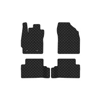 Коврики с экокожи в салон Auris (E150) FWD 5-doors MT Toyota 2006-2012 1 поколение Htb EU EVAtech  ECO Экокожа черная c черной ниткой черный кант