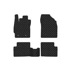 Коврики с экокожи в салон Auris (E150) FWD 5-doors MT Toyota 2006-2012 1 поколение Htb EU EVAtech  ECO Экокожа черная c черной ниткой черный кант