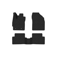 Коврики с экокожи в салон Auris (E150) FWD 5-doors MT Toyota 2006-2012 1 поколение Htb EU EVAtech  ECO Экокожа черная c черной ниткой черный кант