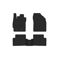 Коврики с экокожи в салон Auris (E150) FWD 5-doors MT Toyota 2006-2012 1 поколение Htb EU EVAtech  ECO Экокожа черная c черной ниткой черный кант