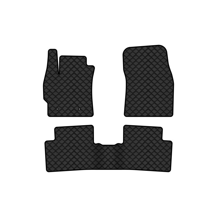 Коврики с экокожи в салон Corolla (E14/E15) Toyota 2006-2012 10 поколение Sedan EU EVAtech  ECO Экокожа черная c черной ниткой черный кант