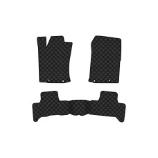 Коврики с экокожи в салон FJ Cruiser Toyota 2006-2018 1 поколение SUV USA EVAtech  ECO Экокожа черная c черной ниткой черный кант