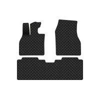 Коврики с экокожи в салон bZ4X (EA10) Toyota 2022 1 поколение SUV EU EVAtech  ECO Экокожа черная c черной ниткой черный кант