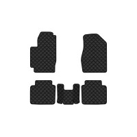 Коврики с экокожи в салон Camry (XV30) Toyota 2001-2006 5 поколение Sedan EU EVAtech  ECO Экокожа черная c черной ниткой черный кант