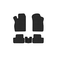 Коврики с экокожи в салон 2115 ВАЗ 1997-2012 1 поколение Sedan EU EVAtech  ECO Экокожа черная c черной ниткой черный кант