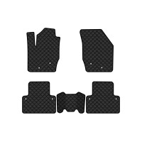 Коврики с экокожи в салон XC90 Volvo 2002-2014 1 поколение SUV EU EVAtech  ECO Экокожа черная c черной ниткой черный кант