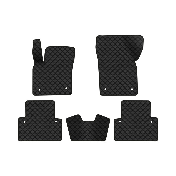 Коврики с экокожи в салон V50 Volvo 2004-2012 1 поколение Combi EU EVAtech  ECO Экокожа черная c черной ниткой черный кант