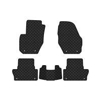 Коврики с экокожи в салон XC60 Volvo 2008-2017 1 поколение SUV EU EVAtech  ECO Экокожа черная c черной ниткой черный кант