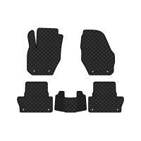 Коврики с экокожи в салон XC60 Volvo 2008-2017 1 поколение SUV EU EVAtech  ECO Экокожа черная c черной ниткой черный кант