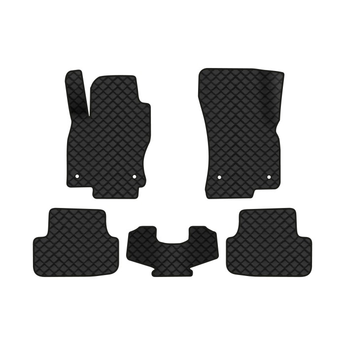 Коврики с экокожи в салон Golf (VII) Volkswagen 2012-2020 7 поколение Combi EU EVAtech  ECO Экокожа черная c черной ниткой черный кант