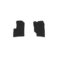 Коврики с экокожи в салон Touareg (7L) Restyling Volkswagen 2006-2010 1 поколение SUV EU EVAtech  ECO Экокожа черная c черной ниткой черный кант