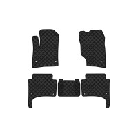 Коврики с экокожи в салон Touareg (7L) Restyling Volkswagen 2006-2010 1 поколение SUV EU EVAtech  ECO Экокожа черная c черной ниткой черный кант