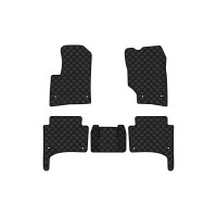 Коврики с экокожи в салон Touareg (7L) Restyling Volkswagen 2006-2010 1 поколение SUV EU EVAtech  ECO Экокожа черная c черной ниткой черный кант