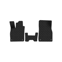 Коврики с экокожи в салон ID.4 X Volkswagen 2020 1 поколение SUV EU EVAtech  ECO Экокожа черная c черной ниткой черный кант