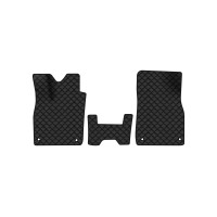 Коврики с экокожи в салон ID.4 X Volkswagen 2020 1 поколение SUV EU EVAtech  ECO Экокожа черная c черной ниткой черный кант
