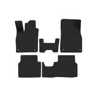 Коврики с экокожи в салон ID.4 X Volkswagen 2020 1 поколение SUV EU EVAtech  ECO Экокожа черная c черной ниткой черный кант