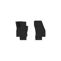 Коврики с экокожи в салон Tiguan Allspace 5 seats Volkswagen 2016-2020 1 поколение SUV USA EVAtech  ECO Экокожа черная c черной ниткой черный кант