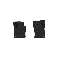 Коврики с экокожи в салон Tiguan Allspace 5 seats Volkswagen 2016-2020 1 поколение SUV USA EVAtech  ECO Экокожа черная c черной ниткой черный кант