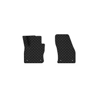 Коврики с экокожи в салон Tiguan Allspace 5 seats Volkswagen 2016-2020 1 поколение SUV USA EVAtech  ECO Экокожа черная c черной ниткой черный кант