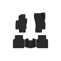 Коврики с экокожи в салон Tiguan Allspace 5 seats Volkswagen 2016-2020 1 поколение SUV USA EVAtech  ECO Экокожа черная c черной ниткой черный кант