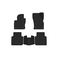 Коврики с экокожи в салон Tiguan Allspace 5 seats Volkswagen 2016-2020 1 поколение SUV USA EVAtech  ECO Экокожа черная c черной ниткой черный кант
