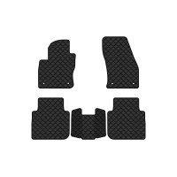 Коврики с экокожи в салон Tiguan Allspace 5 seats Volkswagen 2016-2020 1 поколение SUV USA EVAtech  ECO Экокожа черная c черной ниткой черный кант