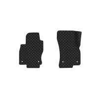 Коврики с экокожи в салон Golf (VII) Volkswagen 2012-2020 7 поколение Htb USA EVAtech  ECO Экокожа черная c черной ниткой черный кант