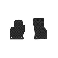 Коврики с экокожи в салон Golf (VII) Volkswagen 2012-2020 7 поколение Htb USA EVAtech  ECO Экокожа черная c черной ниткой черный кант