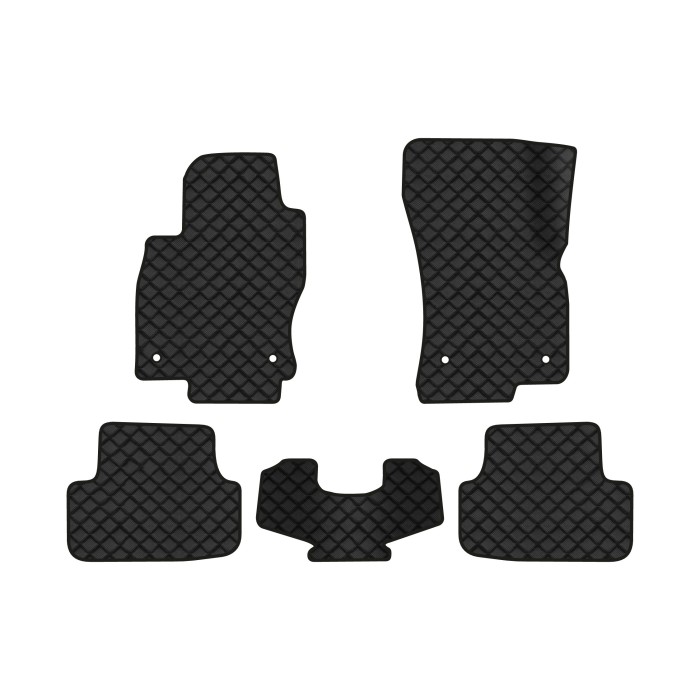 Коврики с экокожи в салон Golf (VII) Volkswagen 2012-2020 7 поколение Htb USA EVAtech  ECO Экокожа черная c черной ниткой черный кант