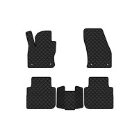 Коврики с экокожи в салон Tiguan Allspace 7 seats Volkswagen 2016-2020 1 поколение SUV USA EVAtech  ECO Экокожа черная c черной ниткой черный кант