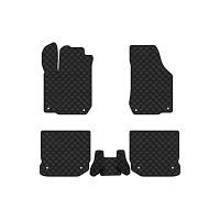 Коврики с экокожи в салон Bora Volkswagen 1998-2005 1 поколение Sedan EU EVAtech  ECO Экокожа черная c черной ниткой черный кант