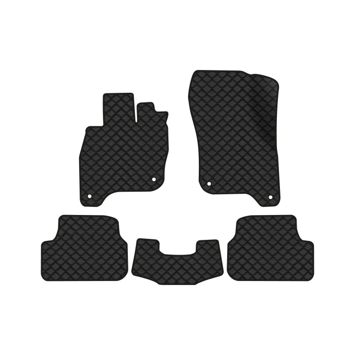 Коврики с экокожи в салон e-Golf Volkswagen 2014-2017 1 поколение Htb EU EVAtech  ECO Экокожа черная c черной ниткой черный кант