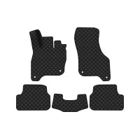 Коврики с экокожи в салон e-Golf Volkswagen 2014-2017 1 поколение Htb EU EVAtech  ECO Экокожа черная c черной ниткой черный кант