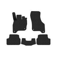 Коврики с экокожи в салон e-Golf Volkswagen 2014-2017 1 поколение Htb EU EVAtech  ECO Экокожа черная c черной ниткой черный кант