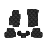 Коврики с экокожи в салон Golf (VII) Volkswagen 2012-2020 7 поколение Htb EU EVAtech  ECO Экокожа черная c черной ниткой черный кант