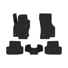 Коврики с экокожи в салон Golf (VII) Volkswagen 2012-2020 7 поколение Htb EU EVAtech  ECO Экокожа черная c черной ниткой черный кант