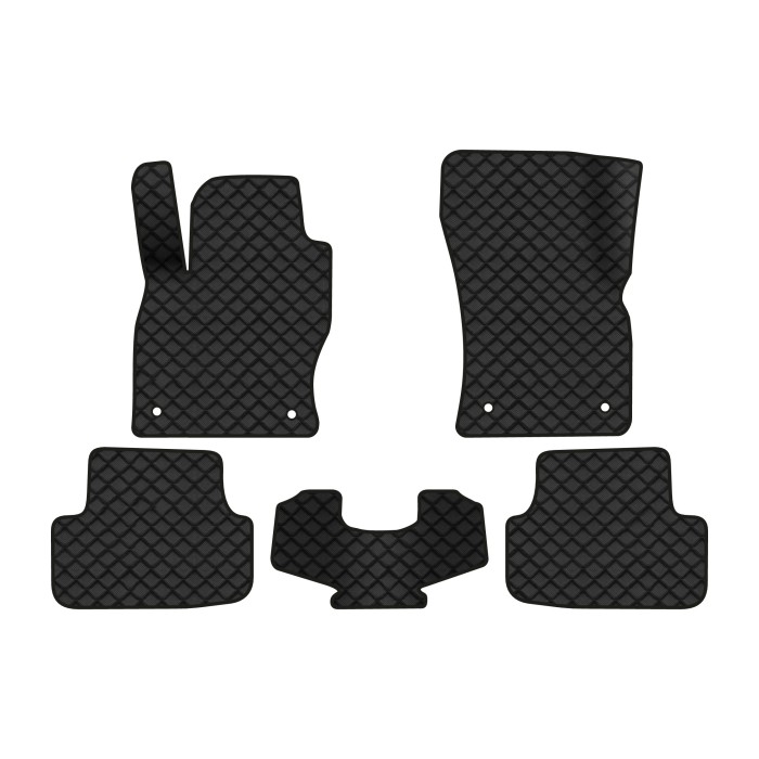 Коврики с экокожи в салон Golf (VII) Volkswagen 2012-2020 7 поколение Htb EU EVAtech  ECO Экокожа черная c черной ниткой черный кант