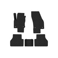 Коврики с экокожи в салон Caddy (SB) Volkswagen 2020 4 поколение Minivan EU EVAtech  ECO Экокожа черная c черной ниткой черный кант