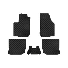 Коврики с экокожи в салон Golf (IV) Volkswagen 1997-2006 4 поколение Combi EU EVAtech  ECO Экокожа черная c черной ниткой черный кант