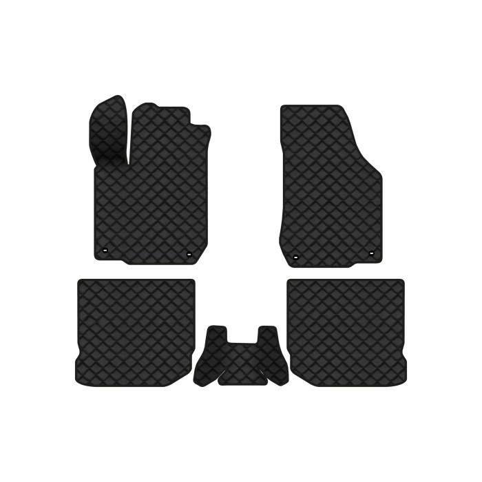 Коврики с экокожи в салон Golf (IV) 3-doors Volkswagen 1997-2006 4 поколение Htb EU EVAtech  ECO Экокожа черная c черной ниткой черный кант