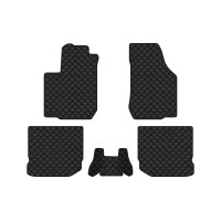 Коврики с экокожи в салон Golf (IV) 5-doors Volkswagen 1997-2006 4 поколение Htb EU EVAtech  ECO Экокожа черная c черной ниткой черный кант