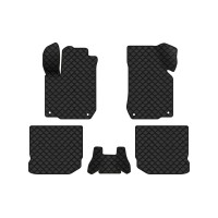 Коврики с экокожи в салон Golf (IV) 5-doors Volkswagen 1997-2006 4 поколение Htb EU EVAtech  ECO Экокожа черная c черной ниткой черный кант