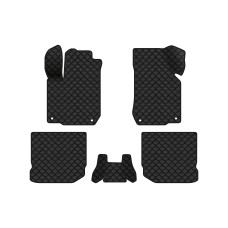 Коврики с экокожи в салон Golf (IV) 5-doors Volkswagen 1997-2006 4 поколение Htb EU EVAtech  ECO Экокожа черная c черной ниткой черный кант